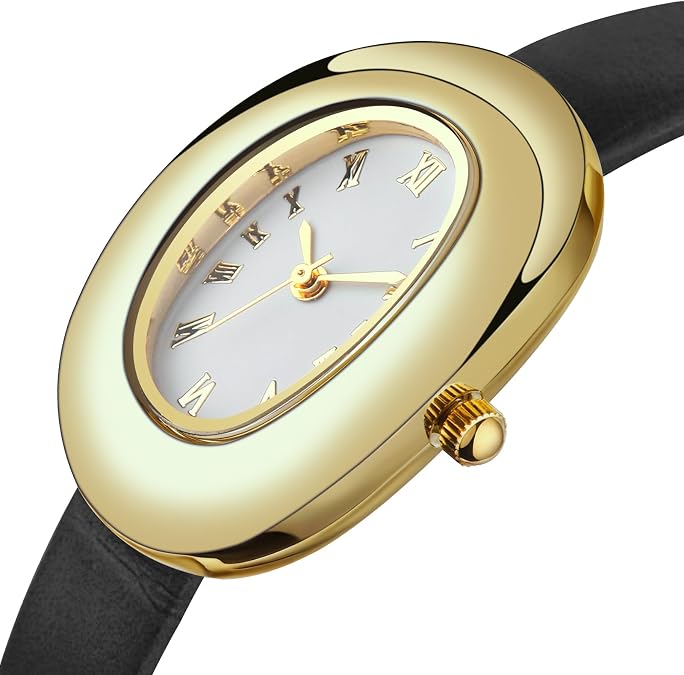 IBSO Women Oval Watch Dainty Vintage Quartz Wristwatch Elegant Jewelry Style Dress Watch