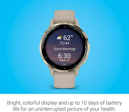 Garmin Venu® 3S, Premium Fitness Smartwatch, 41mm, French Gray Body Battery™ Energy Monitoring, Sleep Coach, Built-In Sports Apps, Built-In Speaker & Mic, Workout Benefit & Recovery Time