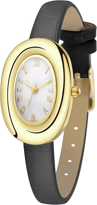 IBSO Women Oval Watch Dainty Vintage Quartz Wristwatch Elegant Jewelry Style Dress Watch