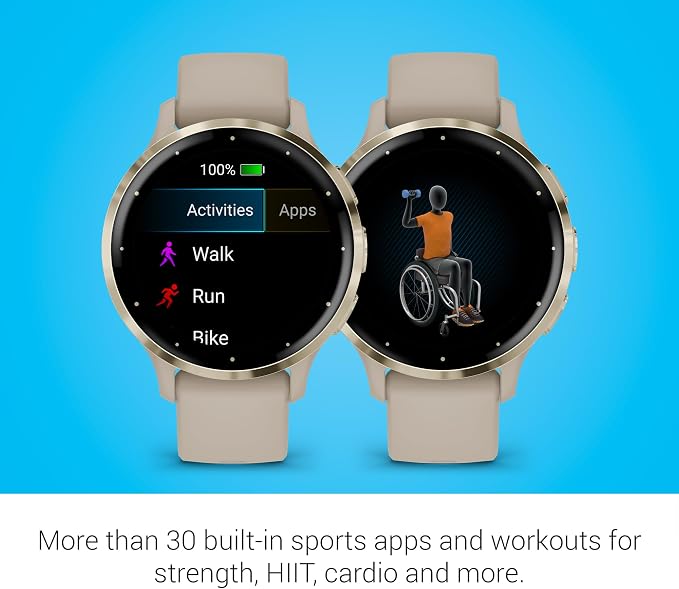 Garmin Venu® 3S, Premium Fitness Smartwatch, 41mm, French Gray Body Battery™ Energy Monitoring, Sleep Coach, Built-In Sports Apps, Built-In Speaker & Mic, Workout Benefit & Recovery Time